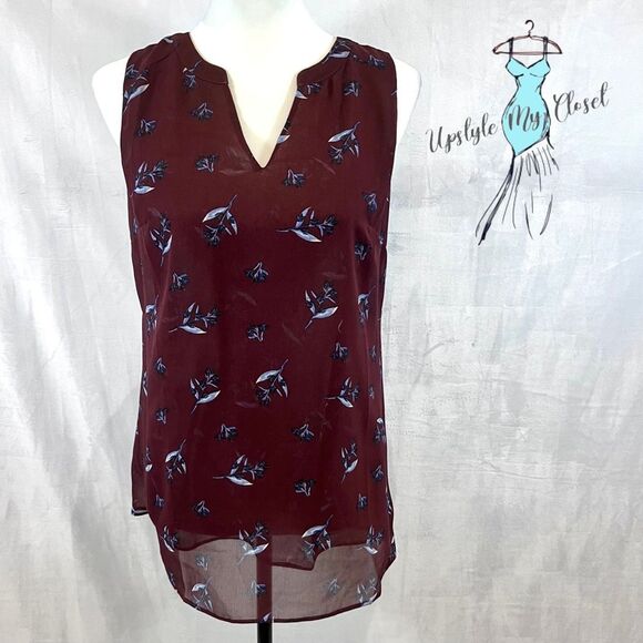 Cabi burgundy bouquet blouse size XS - Picture 2 of 10